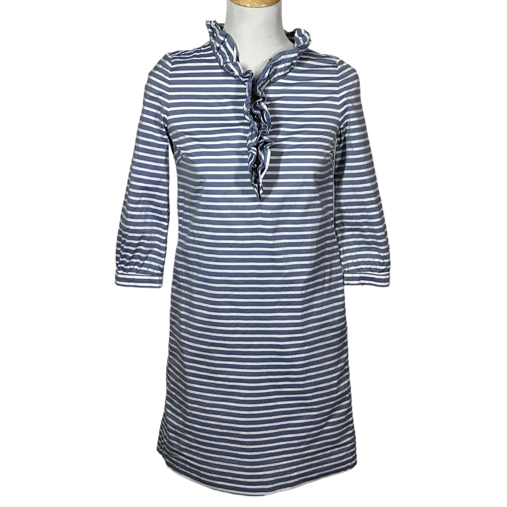 KATE SPADE New York Briella Stripe Dress Pockets Blue/White Silk/Cotton Sz XS